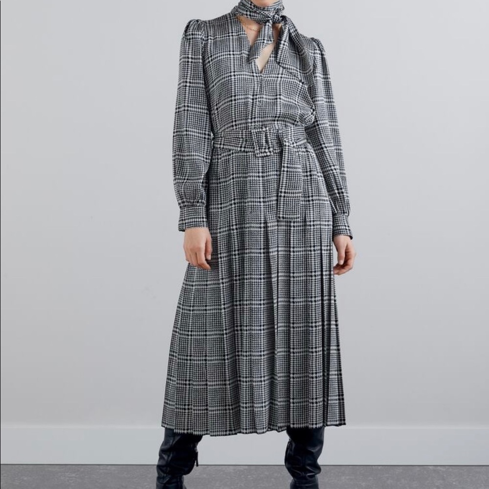 Zara plaid print dress